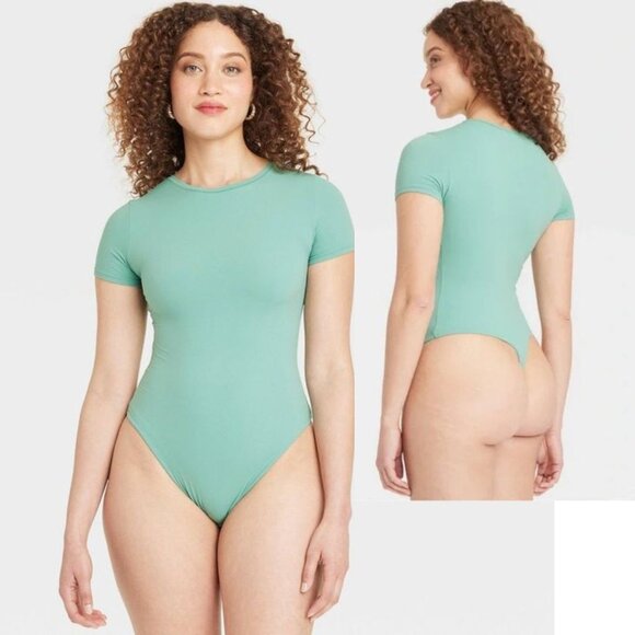 Auden Short Sleeve Green Bodysuit, Luxury Collection, XXL, NWT - Picture 1 of 9